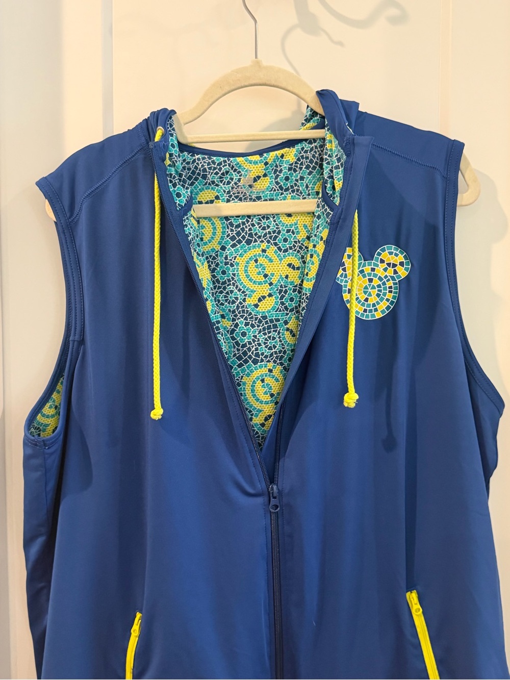 Disney Hooded Sleeveless Zip Vest with Yellow Accents